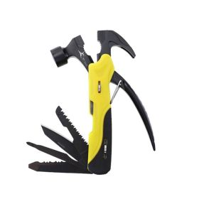 Multifunctional Survival Tools Foldable Outdoor Tool Hammer (Type: Nail Hammer, Color: Yellow & Black)