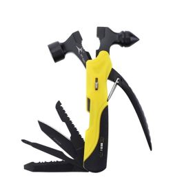 Multifunctional Survival Tools Foldable Outdoor Tool Hammer (Type: Nail Hammer, Color: Black & Yellow)